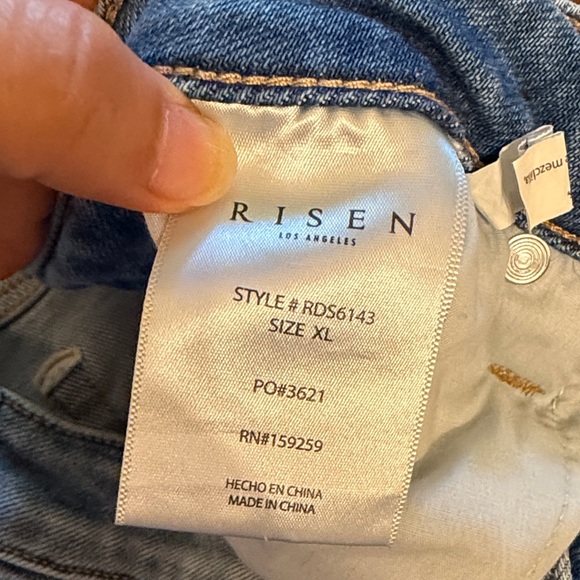 Judy Blue Women's Jean Shorts in Blue, Black, and White - Picture 8 of 16